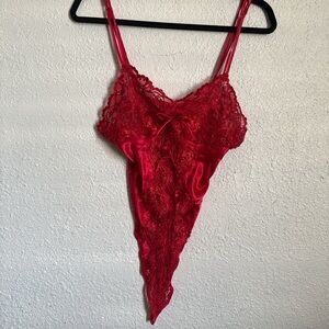 Elegant Red Lace Teddy